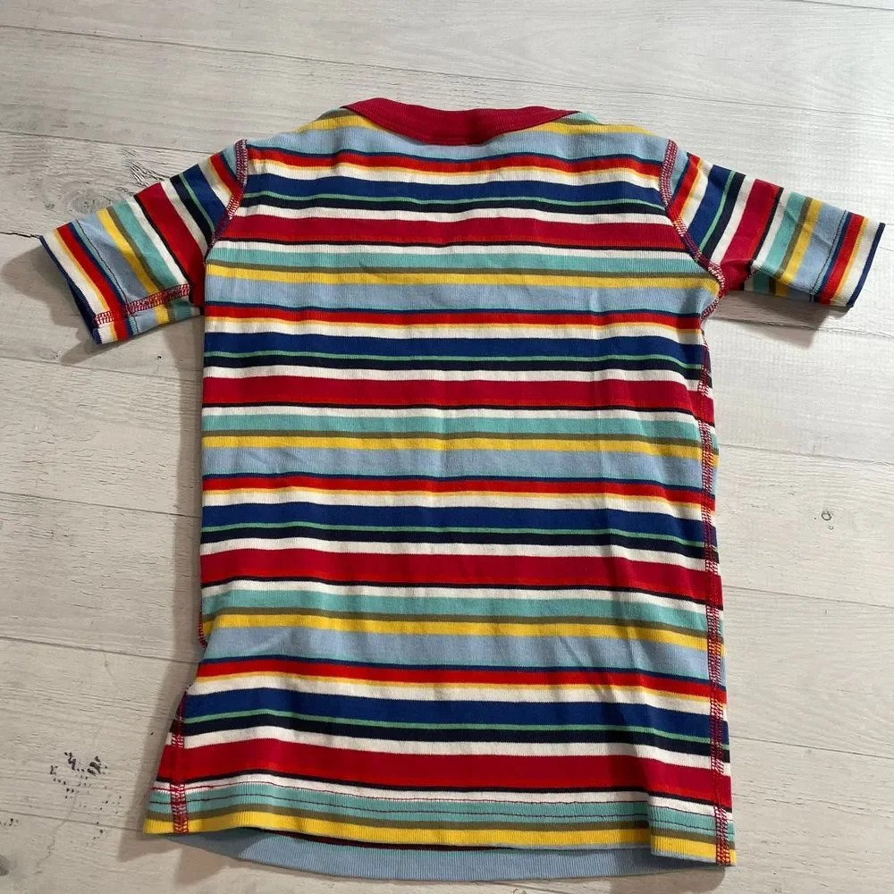 Hanna andersson rainbow stripe short sleeve pajama‎ top 110/5